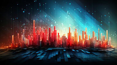 City scape with Stock exchange graphs. Finance, business concept.