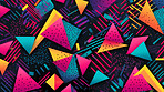 Colorful 80s or 90s Retro pattern, shapes and design for print, textile or background