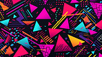 Colorful 80s or 90s Retro pattern, shapes and design for print, textile or background