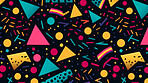 Colorful 80s or 90s Retro pattern, shapes and design for print, textile or background