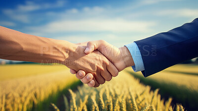 Handshake. Farmer and Business man shaking hands. Agricultural business