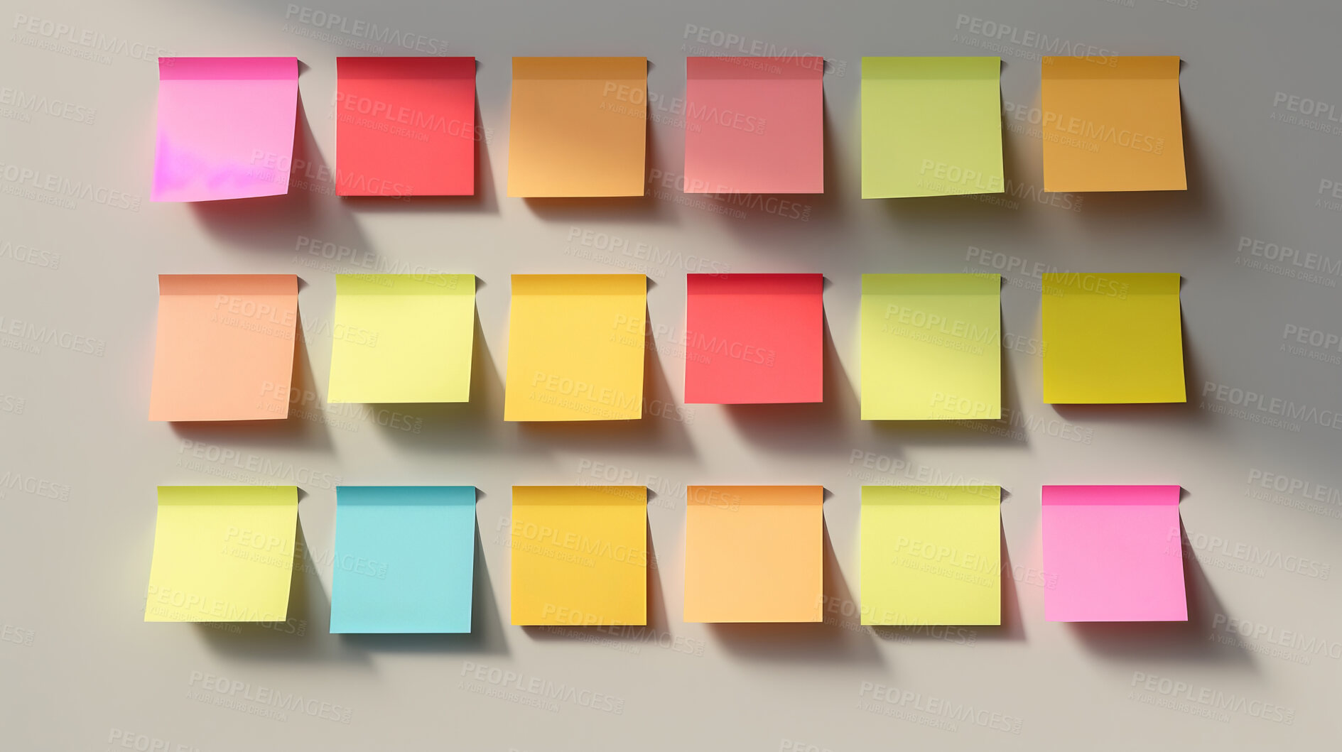 Buy stock photo Colorful sticky notes. Design post it for work memo reminders, business planning and scheduling