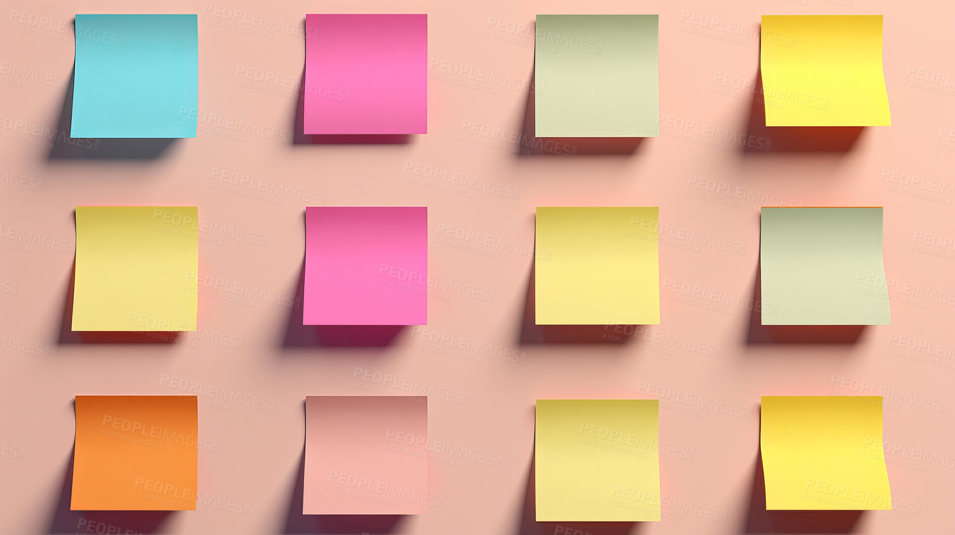 Buy stock photo Colorful sticky notes. Design post it for work memo reminders, business planning and scheduling