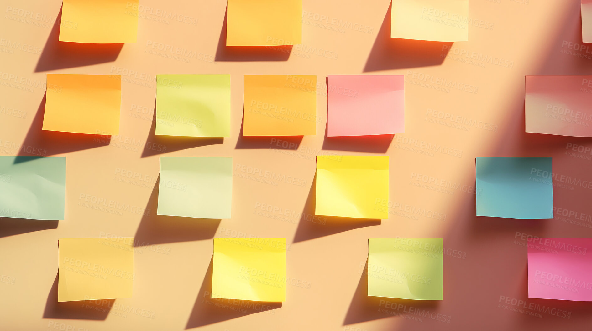 Buy stock photo Colorful sticky notes. Design post it for work memo reminders, business planning and scheduling