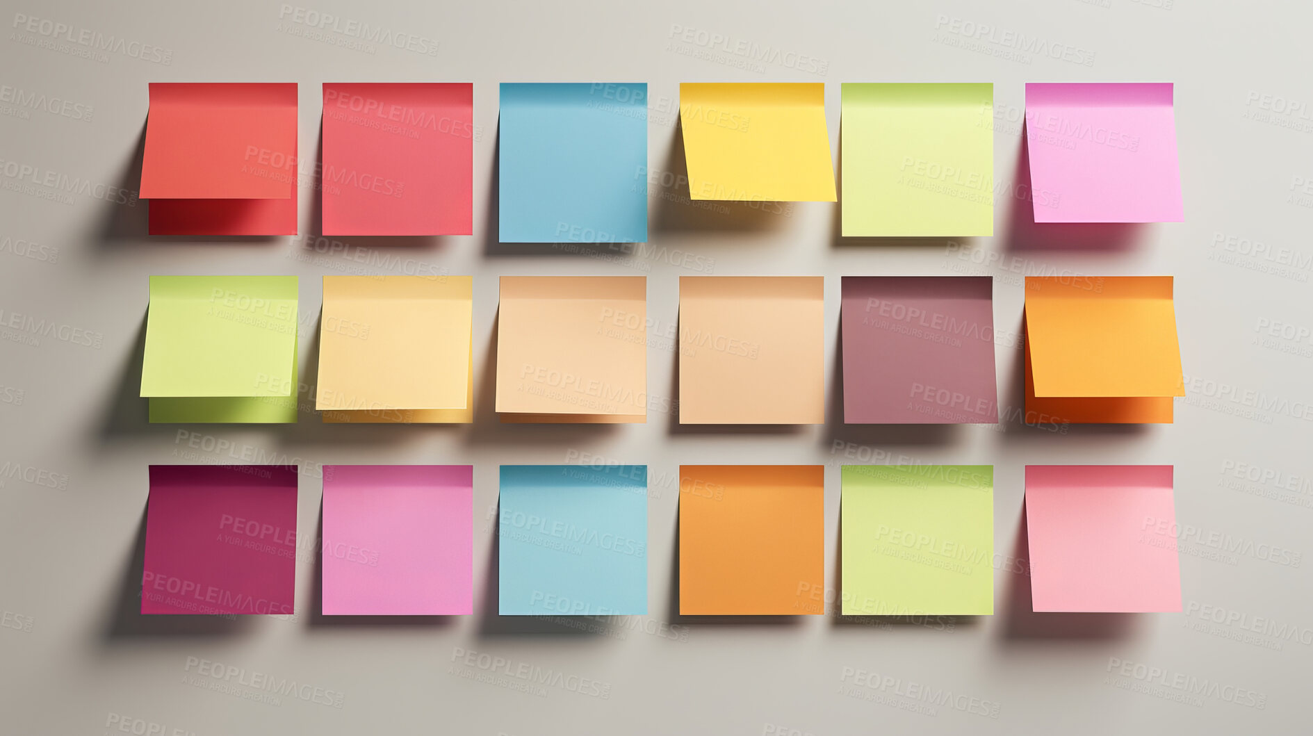 Buy stock photo Colorful sticky notes. Design post it for work memo reminders, business planning and scheduling