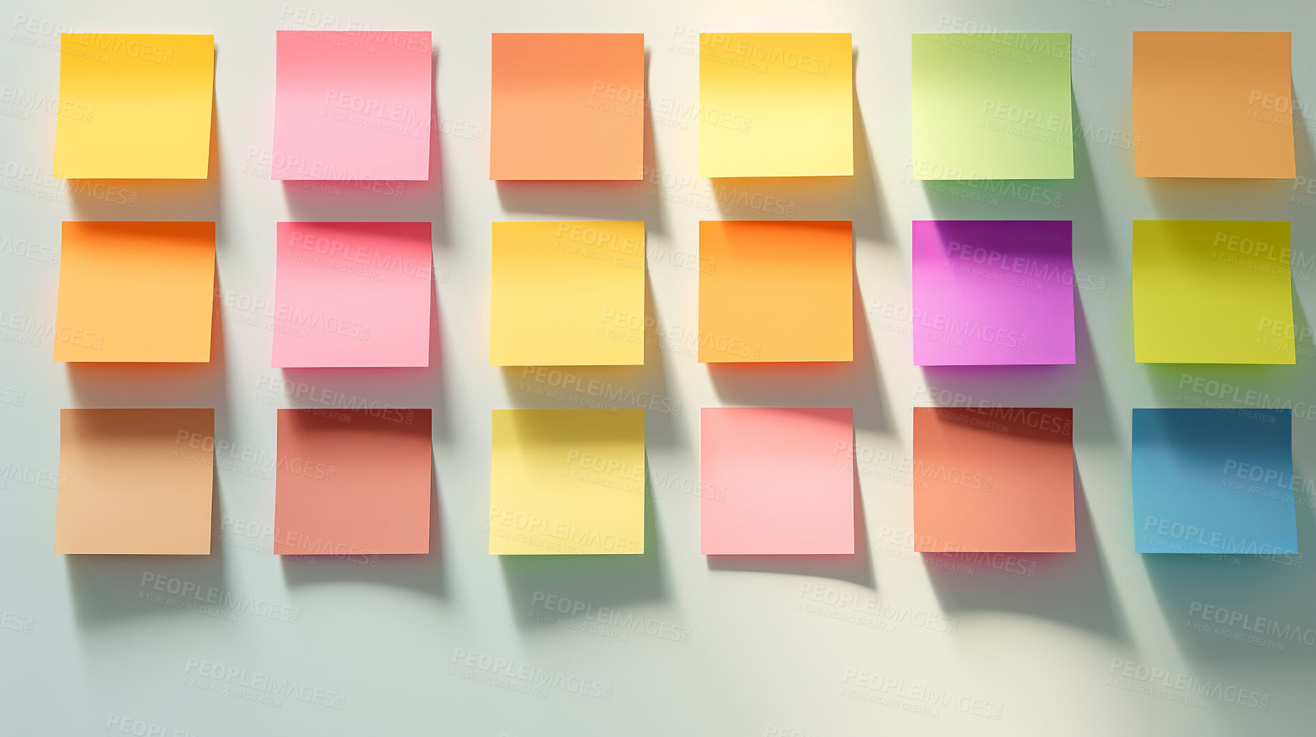 Buy stock photo Colorful sticky notes. Design post it for work memo reminders, business planning and scheduling