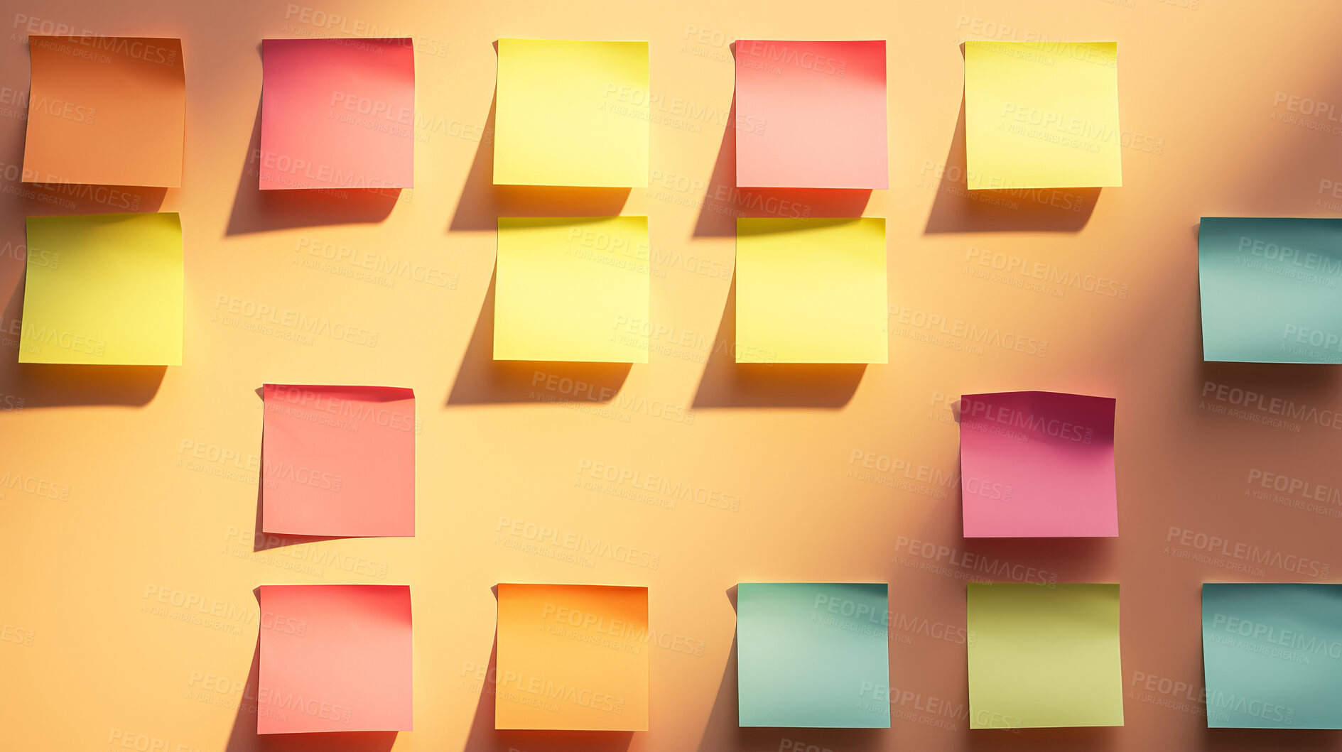 Buy stock photo Colorful sticky notes. Design post it for work memo reminders, business planning and scheduling