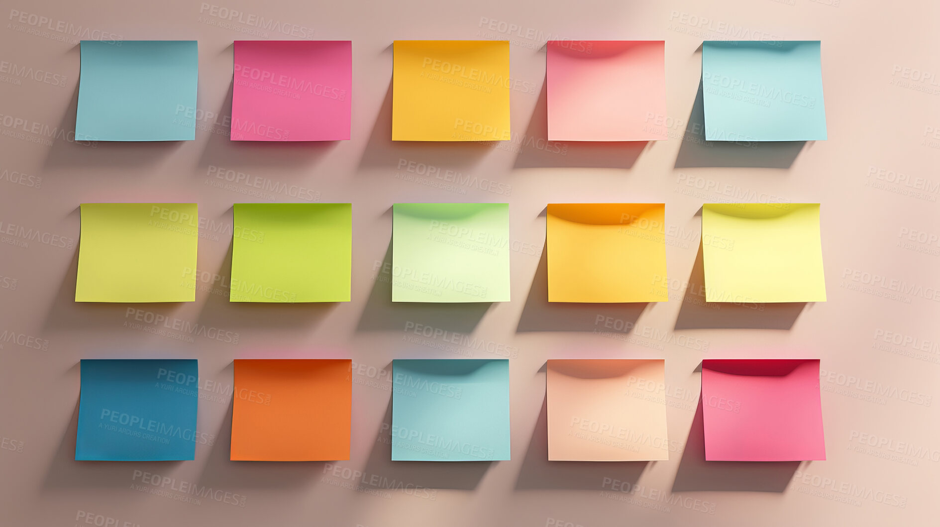 Buy stock photo Colorful sticky notes. Design post it for work memo reminders, business planning and scheduling