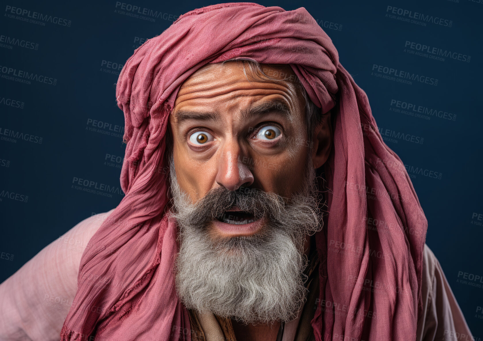 Buy stock photo Model in traditional religious clothes. Studio expression. Religion concept.