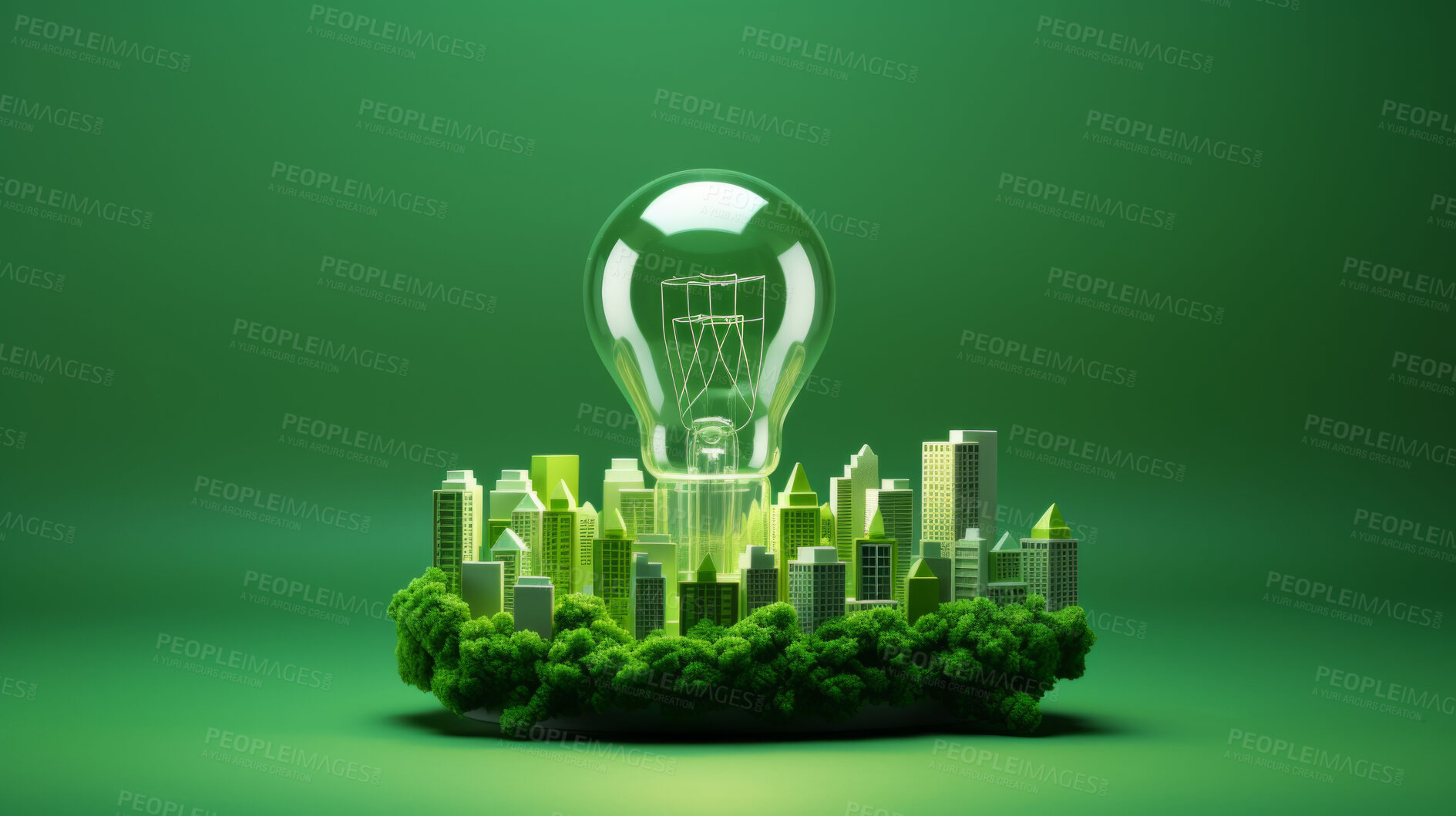 Buy stock photo Eco friendly lightbulb, Sustainability, Renewable energy concept