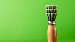 Green eco-friendly brush. Clean home and kitchen copyspace background