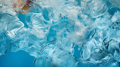 Buy stock photo Water closeup with bubbles. Abstract water movement art concept.