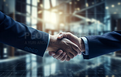 Buy stock photo Business partners shake hands. Success, building project agreement. Construction concept.