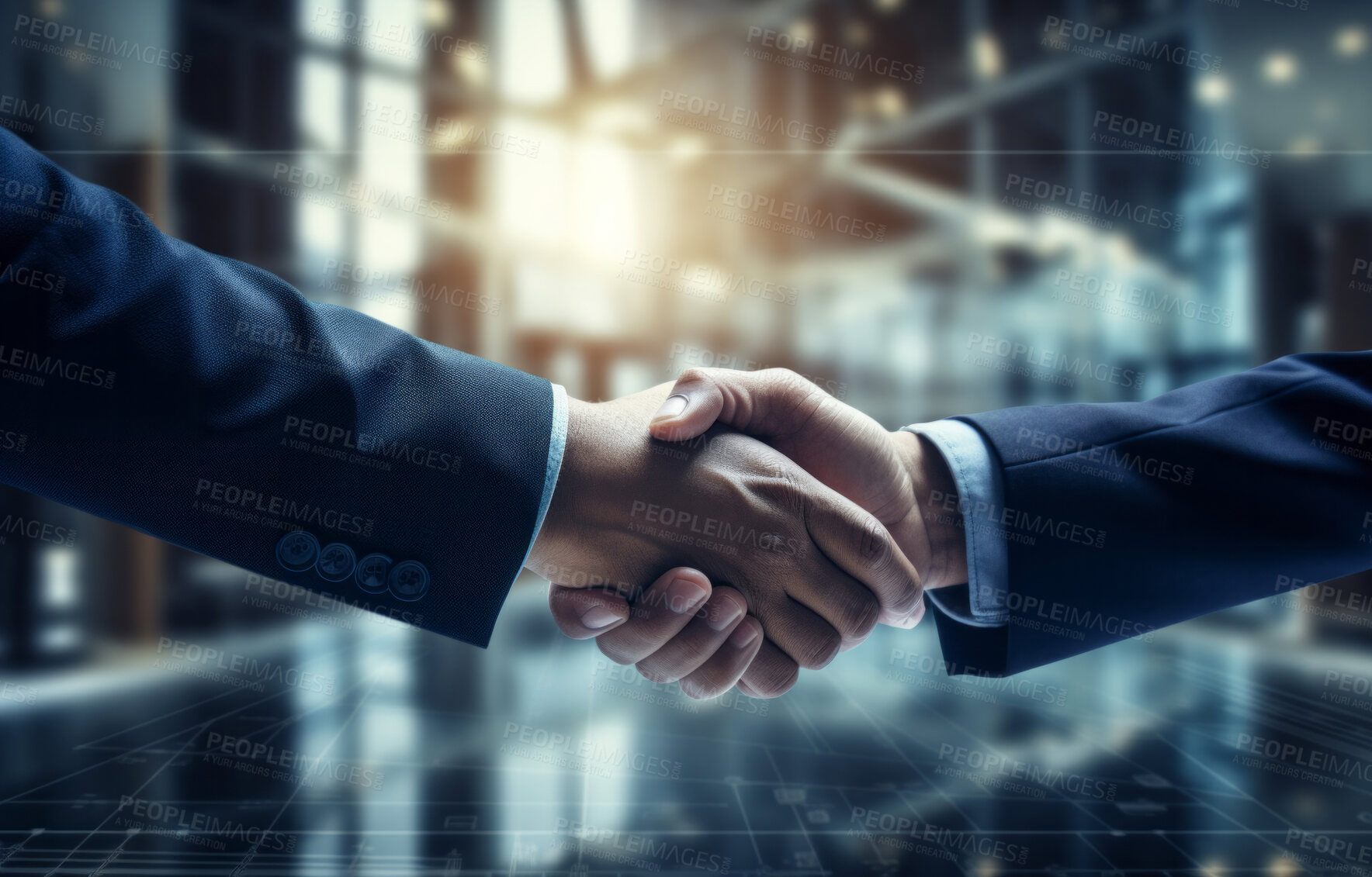 Buy stock photo Business partners shake hands. Success, building project agreement. Construction concept.