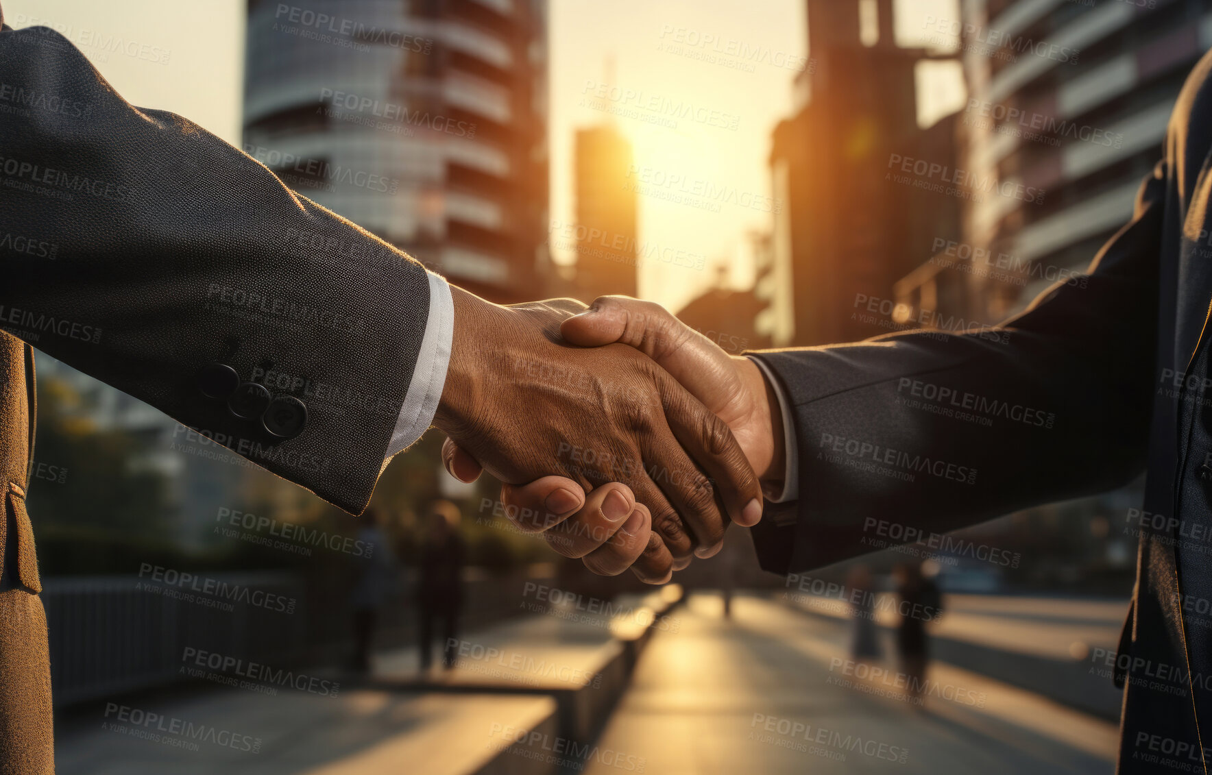 Buy stock photo Business partners shake hands. Success, building project agreement. Construction concept.