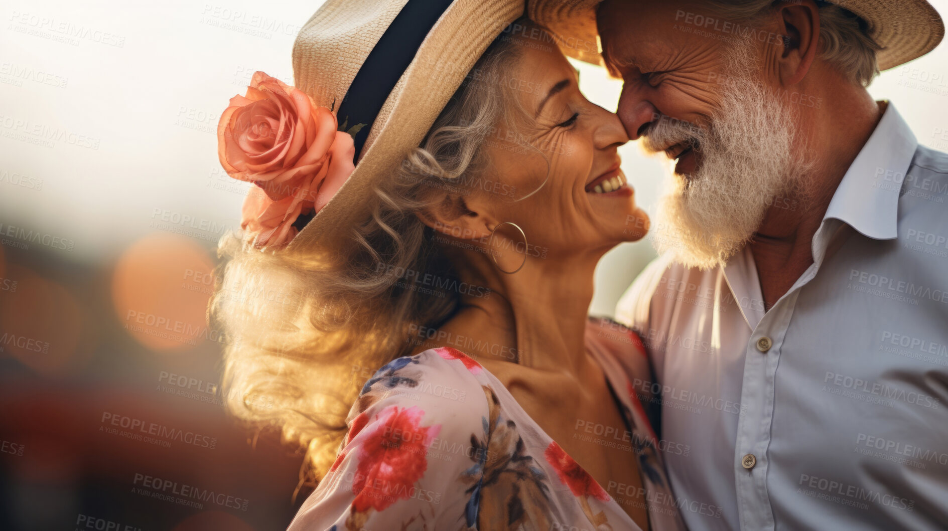 Buy stock photo Romantic married retired senior couple.Happy anniversary quality time