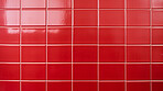 Red ceramic tile wall or floor background. Design wallpaper copyspace