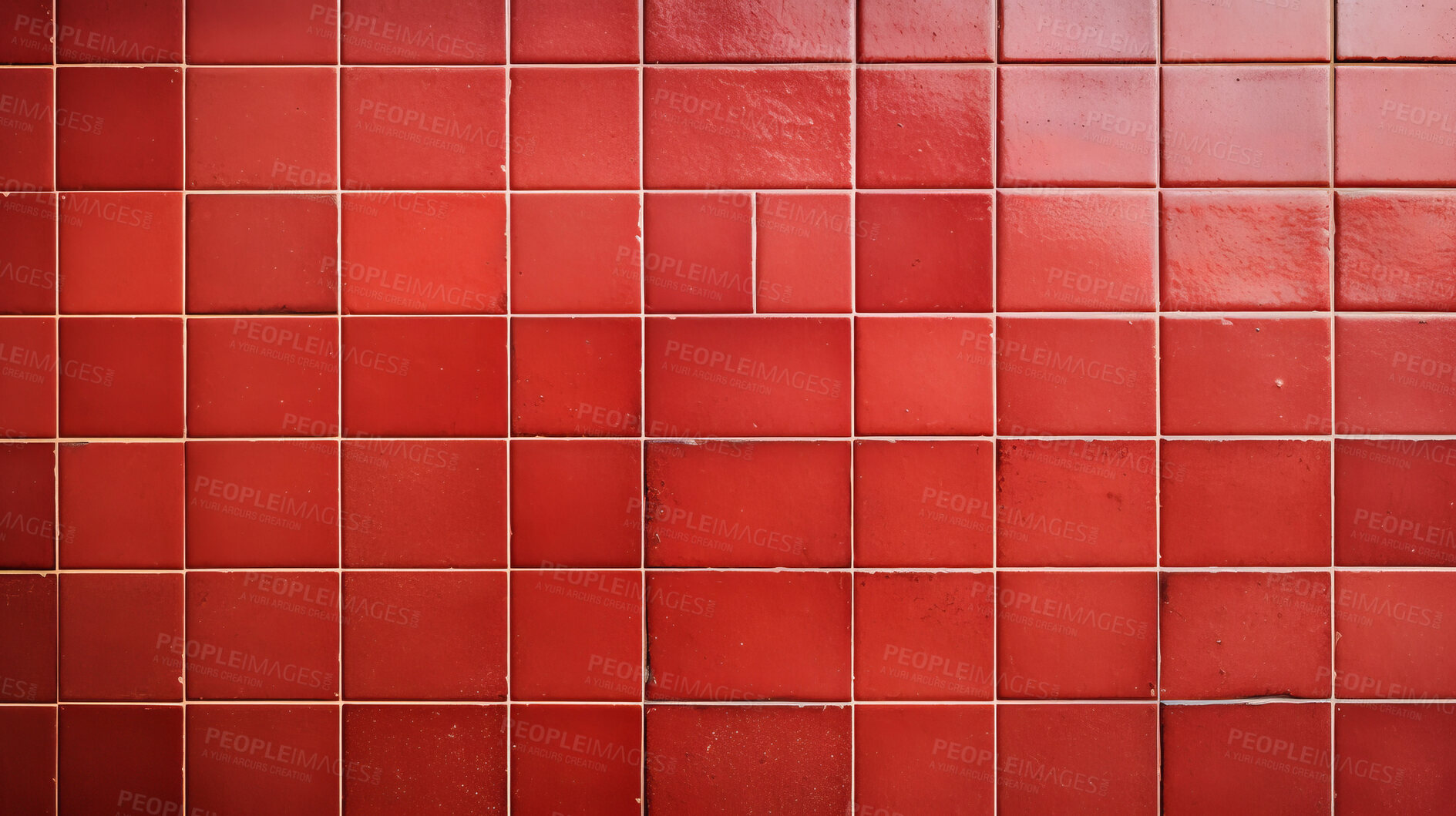 Buy stock photo Red ceramic tile wall or floor background. Design wallpaper copyspace