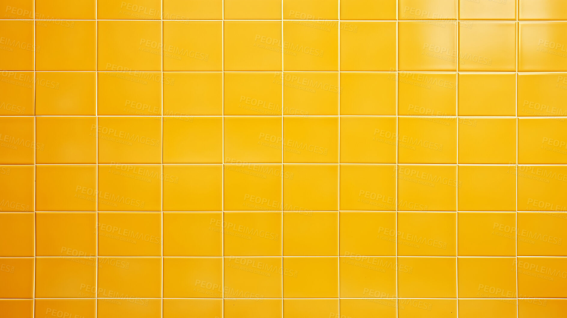 Buy stock photo Yellow ceramic tile wall or floor background. Design wallpaper copyspace