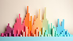 Pastel colour paper graph. Financial bar graph. Stock market concep