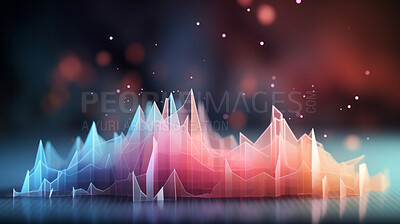 Buy stock photo Colourful, digital financial chart and graphs. Abstract data concept.