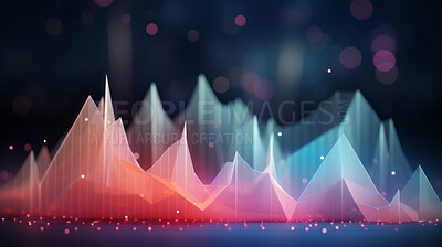 Buy stock photo Colourful, digital financial chart and graphs. Abstract data concept.