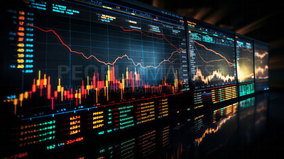 Buy stock photo Displays of Stock market graphs. Business and financial concepts.