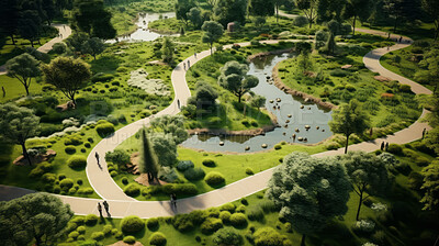 Architecture, environment and future with park in city for carbon footprint