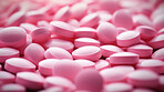 Pink pills background. Health supplement and science medicine research concept