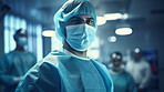 Surgeon or doctor in the operating hospital room -performing an operation