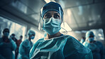 Surgeon or doctor in the operating hospital room -performing an operation