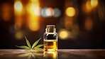 Cannabis oil in bottle on background with copy space. Medical cannabis