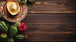 Mexican Cinco de Mayo holiday background. Traditional party celebration concept