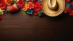 Mexican Cinco de Mayo holiday background. Traditional party celebration concept