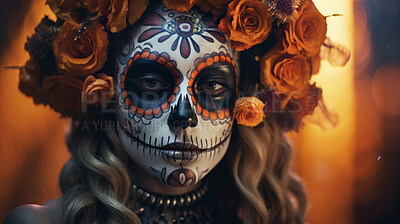 Mexican Day of the Dead Female Mask, Halloween Mask