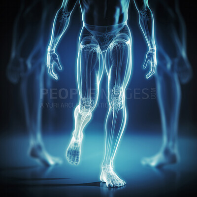 Joint pain or injury while running. Xray of training athlete with sport accident