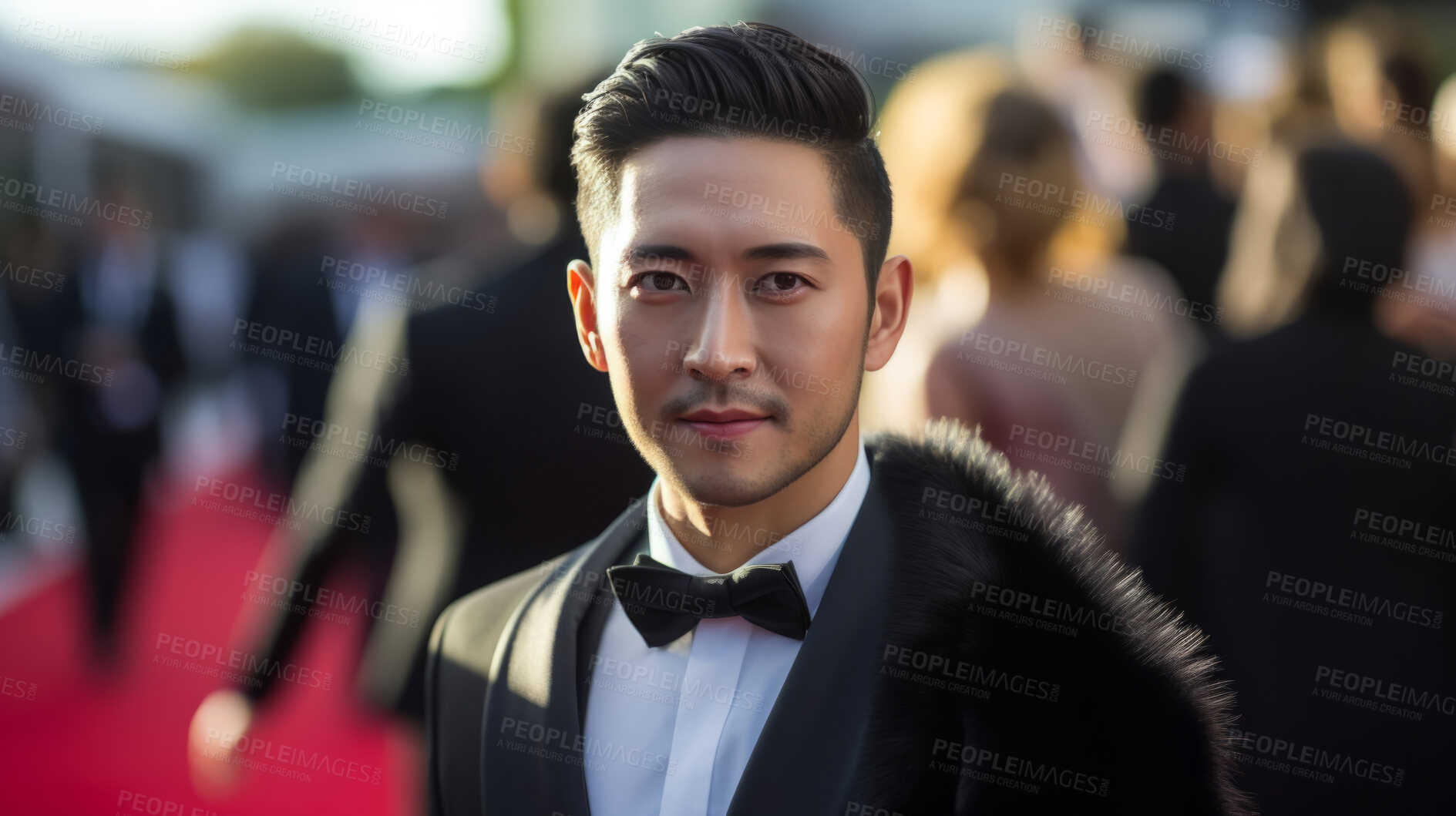 Buy stock photo Male actor director on celebrity red carpet. Festive award ceremony event