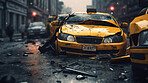 Car crash road accident. Emergency insurance damage report