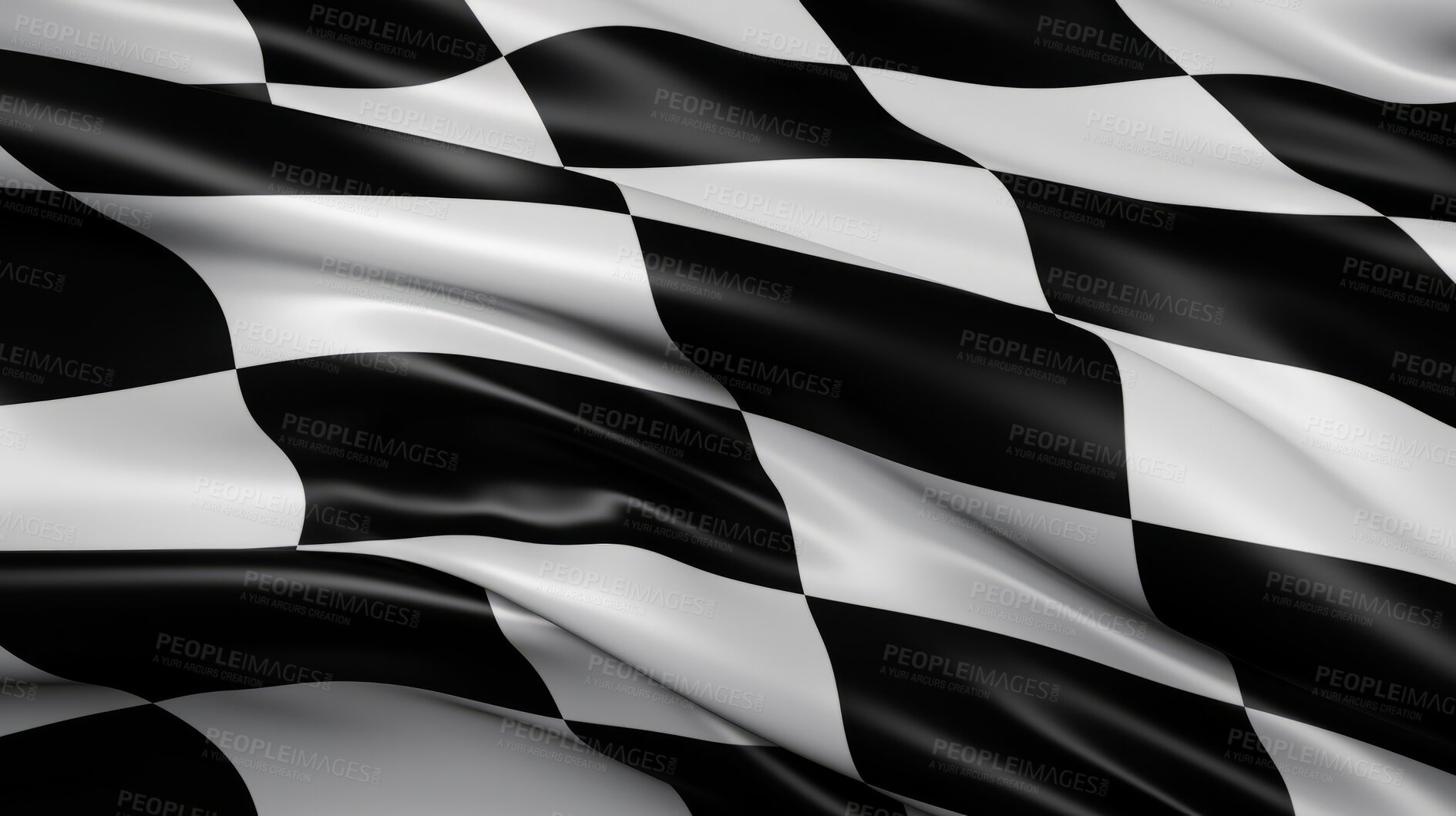 Buy stock photo Black and white checkered flag. Motorsport racing symbol concept