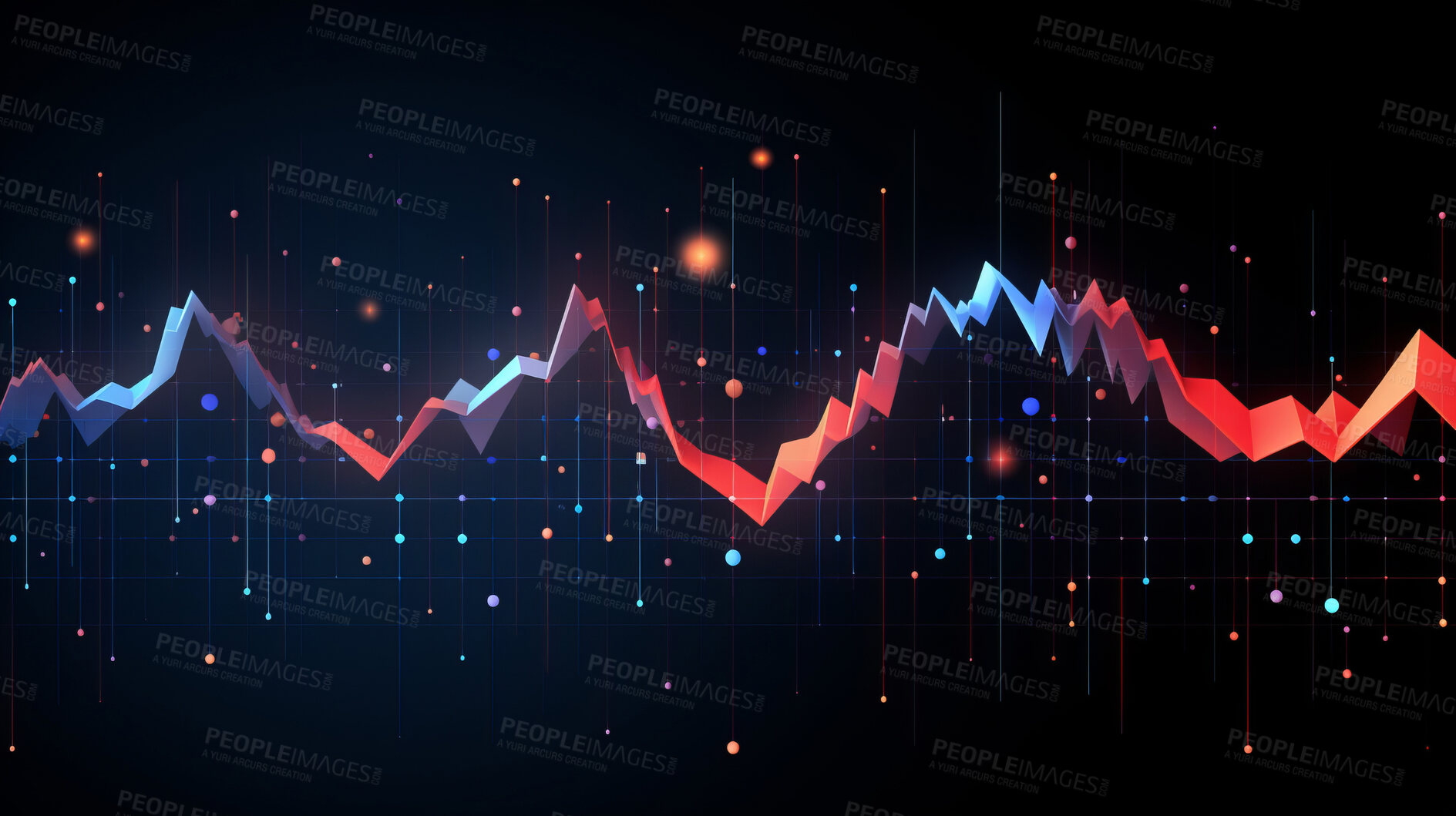 Buy stock photo Statistical information and futuristic financial trading chart. Information graph