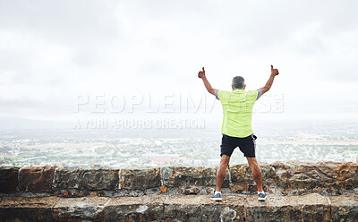 Exercise, water bottle and senior men or friends together at a park for  running, walking and fitnes Stock Photo by YuriArcursPeopleimages