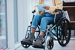 Inclusion, tablet and a person in a wheelchair at the office for communication, planning or the internet. Sitting, strategy and an employee with a disability, typing and technology for digital work