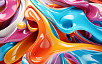 Vibrant 3d liquid paint swirls. Abstract background concept.