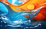 Vibrant 3d liquid paint swirls. Abstract background concept.