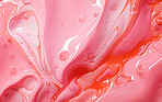 Vibrant Pink 3d liquid paint swirls. Abstract background concept.