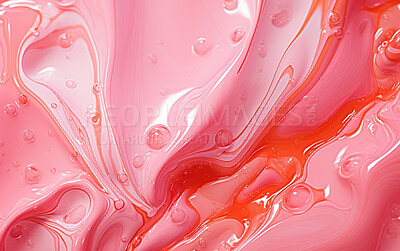 Vibrant Pink 3d liquid paint swirls. Abstract background concept.