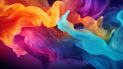 Colorful vibrant, smokey flowing, puff cloud. Abstract background concept.