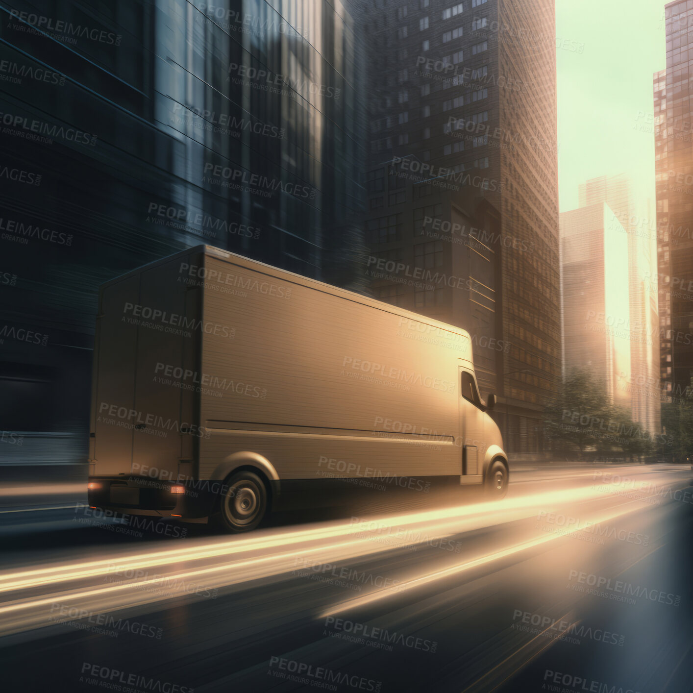 Buy stock photo Fast and efficient transport and delivery service. Safe shipping logistics