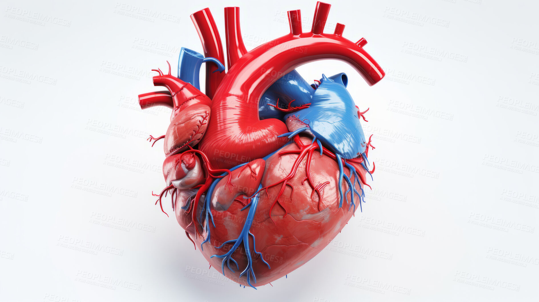 Buy stock photo Cardiology health care medical education model. Healthy heart concept.