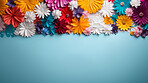 Paper flower decor on background. Abstract copy space concept.